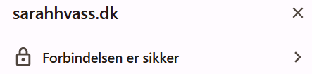 Sikker forbindelse på siden sarahhvass.dk